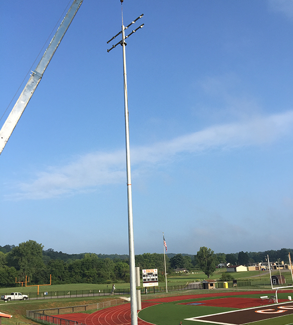 Commercial Football Field Light Installation