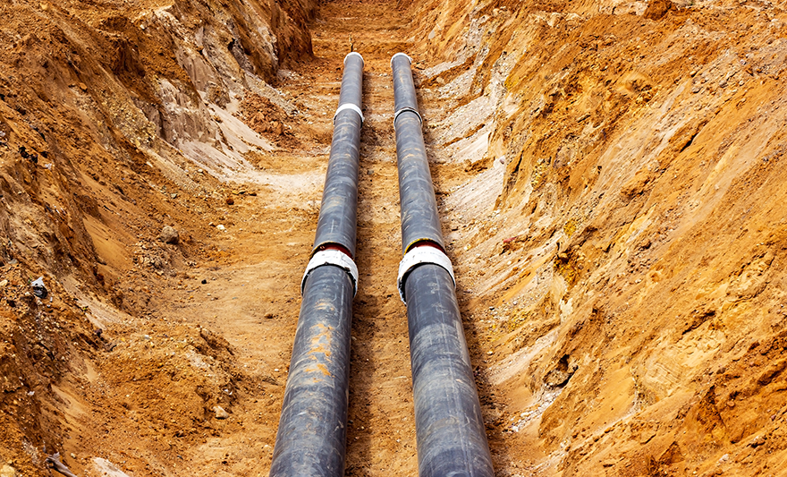 gas Pipeline in a trench